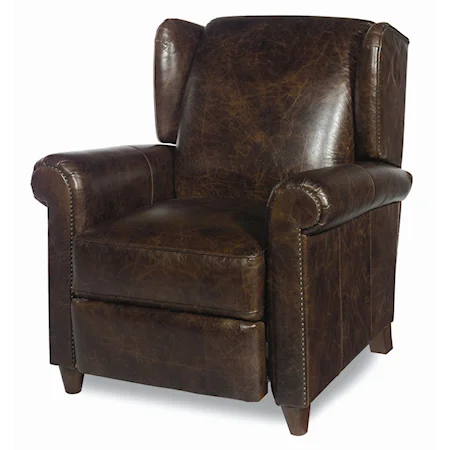 Leather Recliner with Nail Head Trim